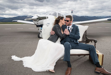 flight themed wedding in Missoula